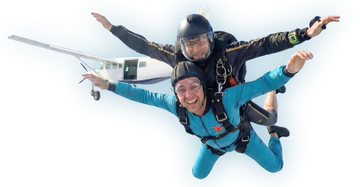 Fallschirmspringen in Grefrath – Tandemsprung Absprung über NRW