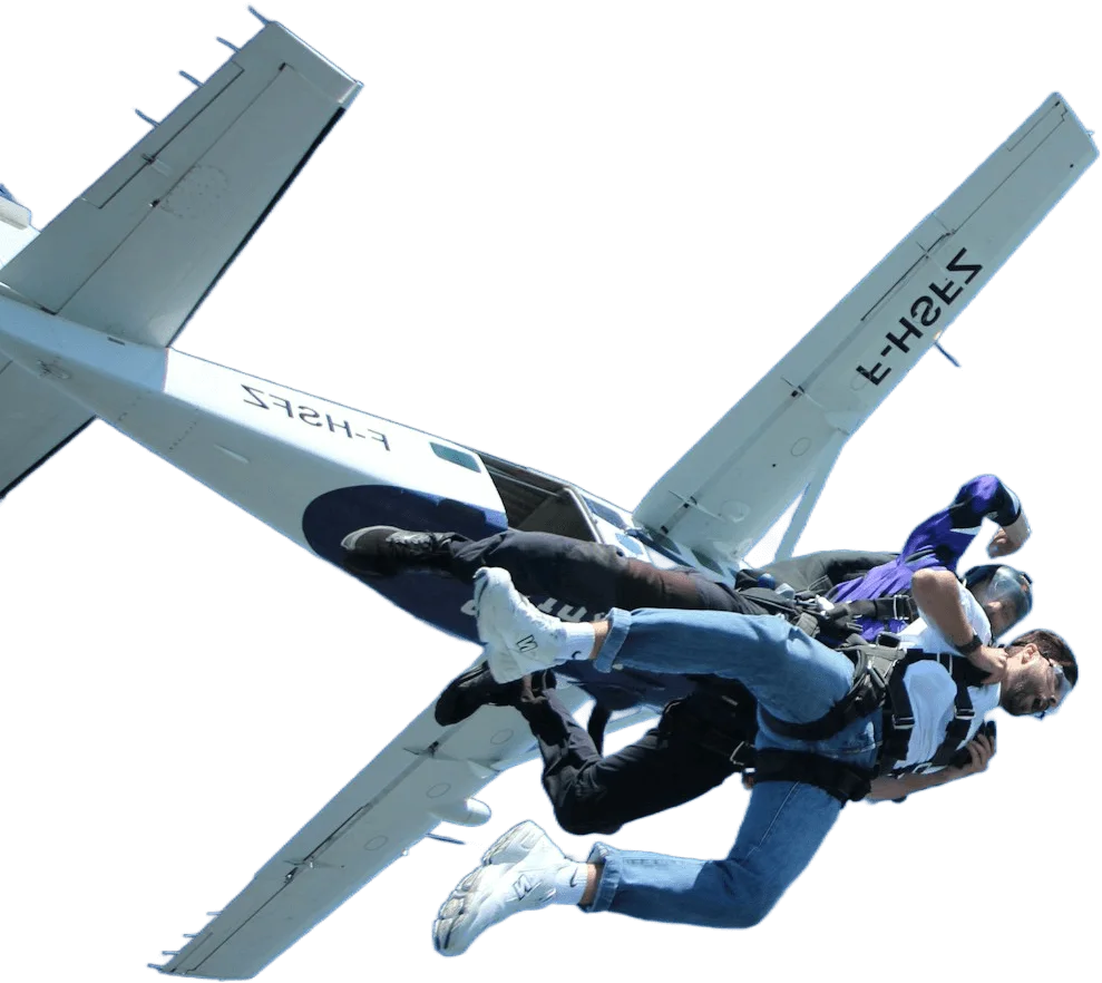 tandemfallschirmsprung absprung bei eine Firmenevent über NRW bei Köln und Düsseldorf